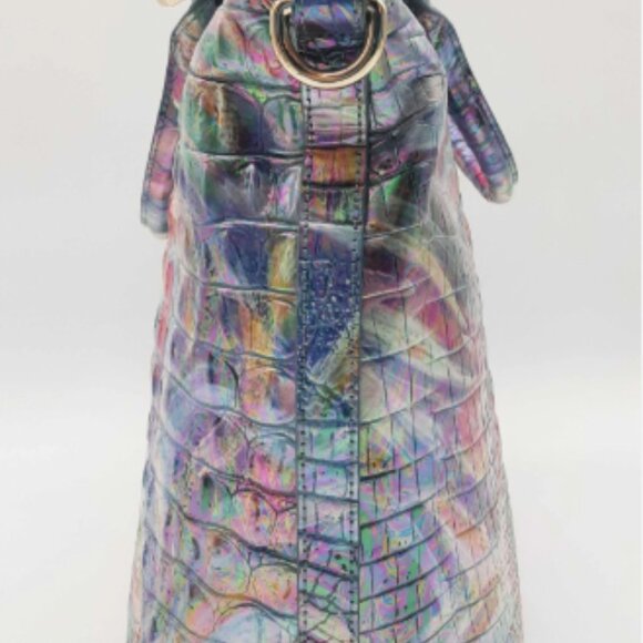 EUC Brahmin Duxbury Unicorn Croc Embossed Leather Satchel Bag - Picture 5 of 8